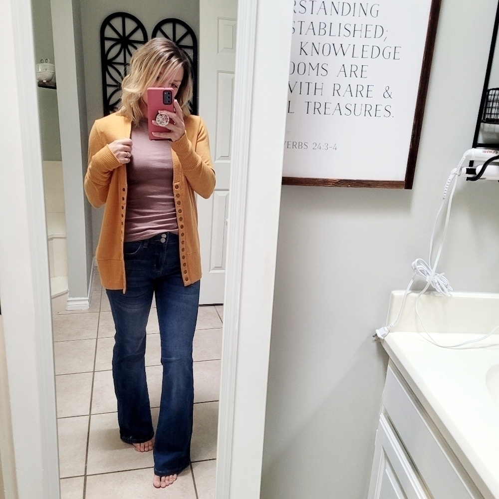 Clothing Ave. Snap Button Long Sleeve Knit Midi Cardigan Small - Picture 10 of 12